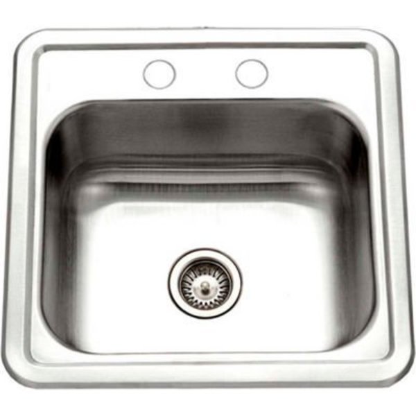 Houzer Houzer® 1515-6BS-1 Drop In Stainless Steel 2-Holes Bar/Prep Sink 1515-6BS-1